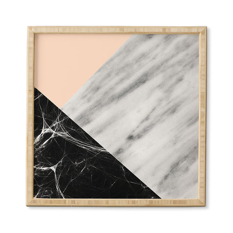 Emanuela Carratoni Marble Collage with Pink Framed Wall Art