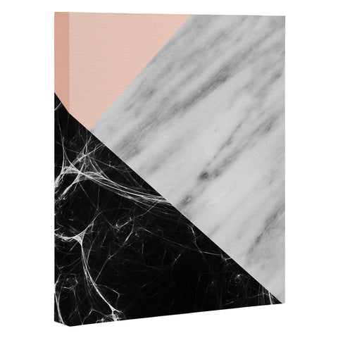 Emanuela Carratoni Marble Collage with Pink Art Canvas
