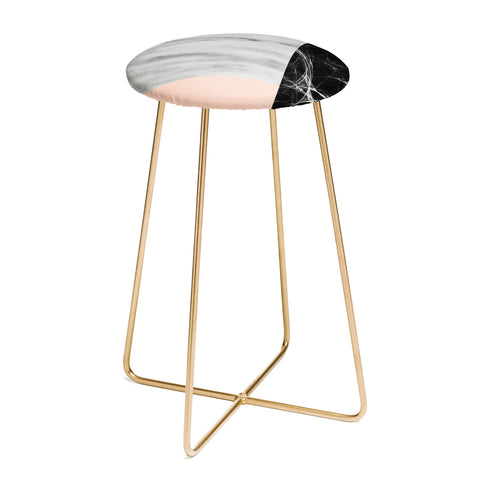 Emanuela Carratoni Marble Collage with Pink Counter Stool