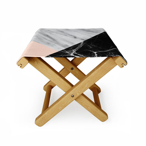 Emanuela Carratoni Marble Collage with Pink Folding Stool