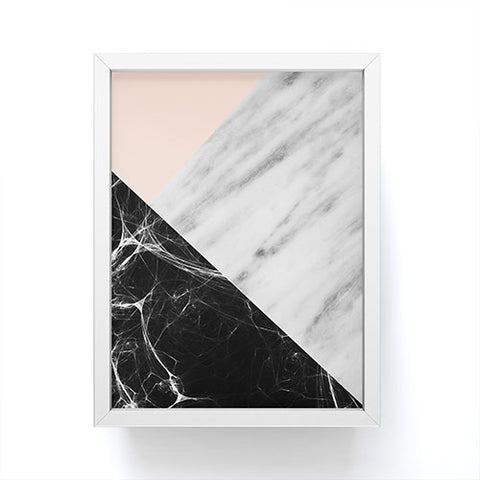 Emanuela Carratoni Marble Collage with Pink Framed Mini Art Print