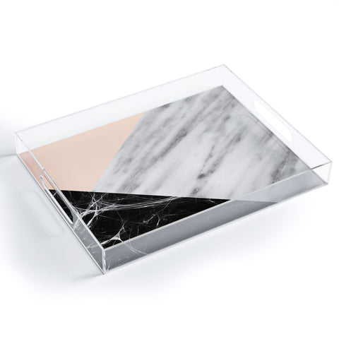Emanuela Carratoni Marble Collage with Pink Acrylic Tray
