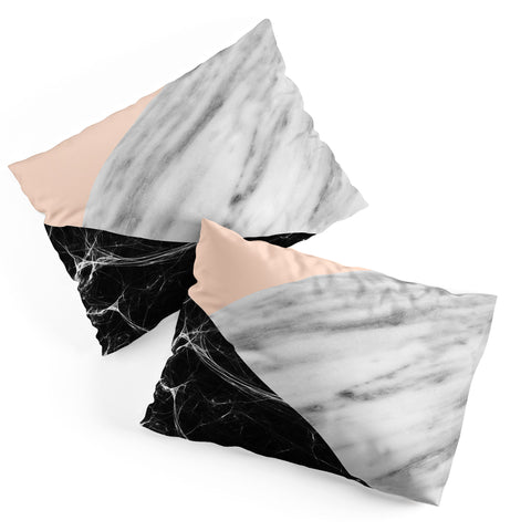 Emanuela Carratoni Marble Collage with Pink Pillow Shams