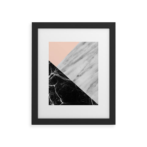 Emanuela Carratoni Marble Collage with Pink Framed Art Print
