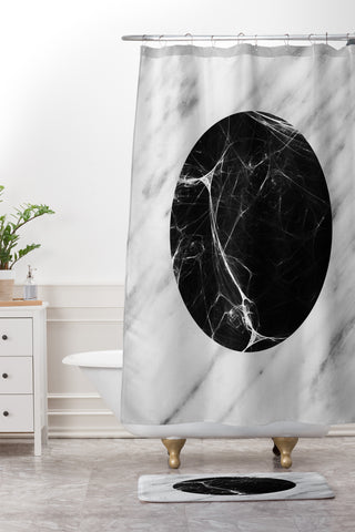 Emanuela Carratoni Marble Eclipse Shower Curtain And Mat
