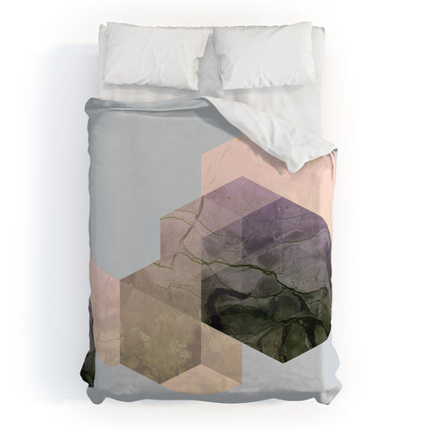 Emanuela Carratoni Marble Geometry Duvet Cover