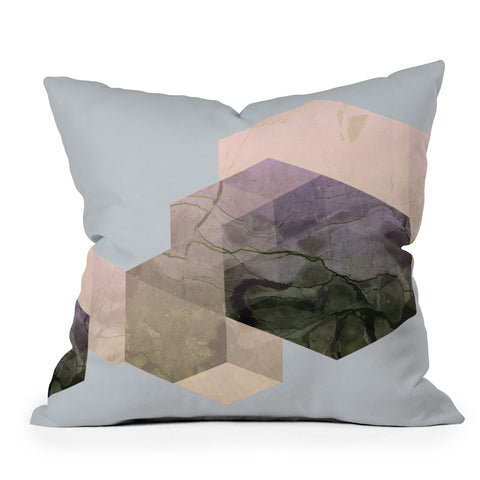 Emanuela Carratoni Marble Geometry Throw Pillow
