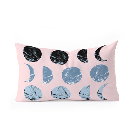 Emanuela Carratoni Marble Moon Phases Oblong Throw Pillow