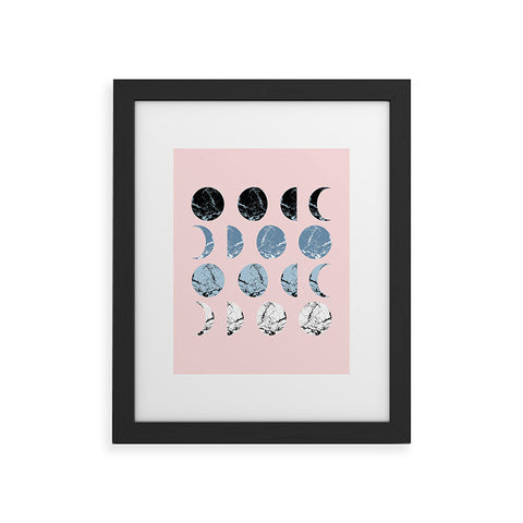 Emanuela Carratoni Marble Moon Phases Framed Art Print