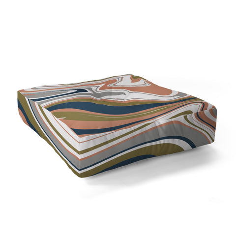 Emanuela Carratoni Marbled Swirls Floor Pillow Square