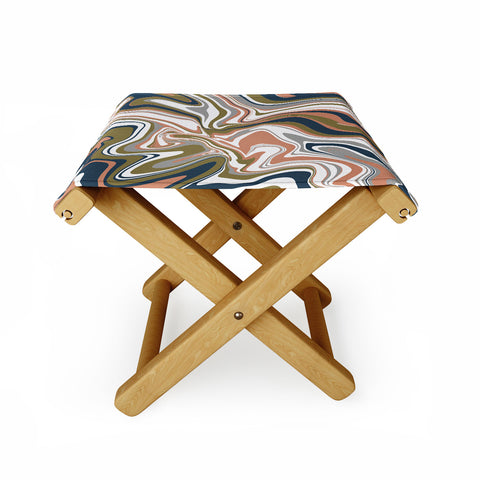 Emanuela Carratoni Marbled Swirls Folding Stool