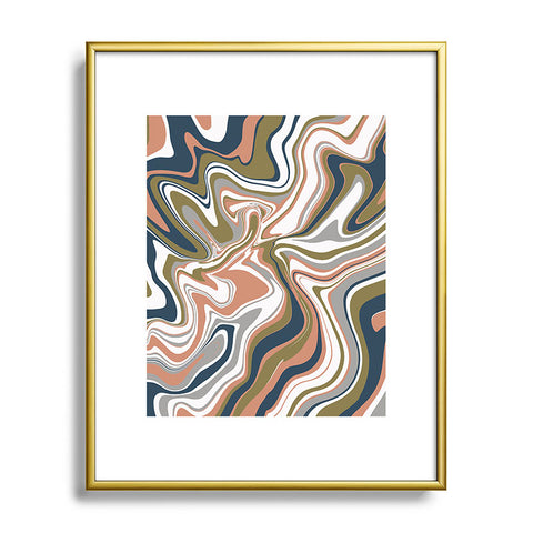 Emanuela Carratoni Marbled Swirls Metal Framed Art Print