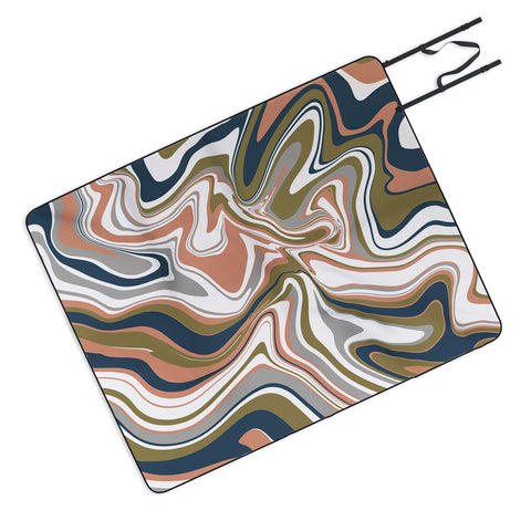 Emanuela Carratoni Marbled Swirls Picnic Blanket