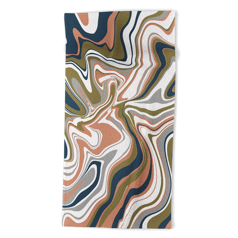 Emanuela Carratoni Marbled Swirls Beach Towel