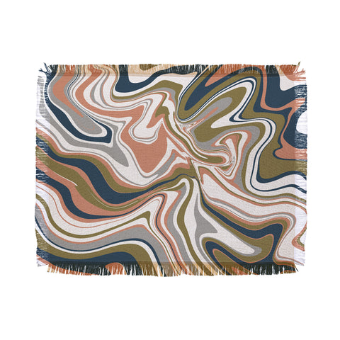 Emanuela Carratoni Marbled Swirls Throw Blanket