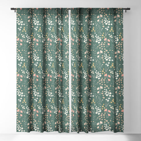 Emanuela Carratoni Meadow Flowers Theme Sheer Window Curtain