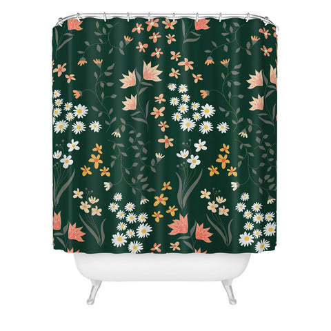 Emanuela Carratoni Meadow Flowers Theme Shower Curtain