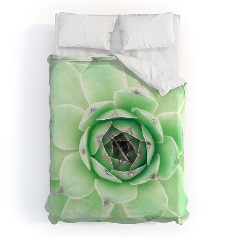 Emanuela Carratoni Mint Succulent Duvet Cover