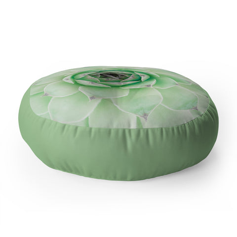 Emanuela Carratoni Mint Succulent Floor Pillow Round