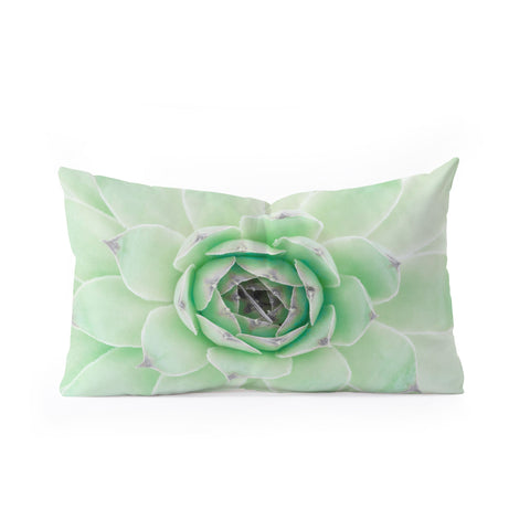 Emanuela Carratoni Mint Succulent Oblong Throw Pillow