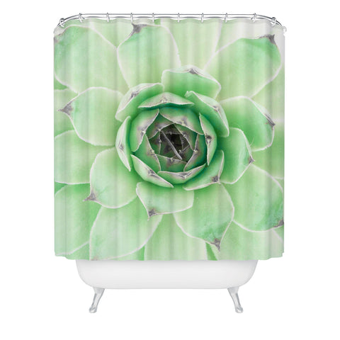 Emanuela Carratoni Mint Succulent Shower Curtain