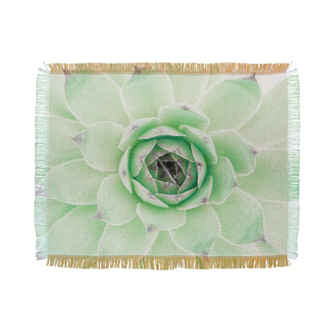Emanuela Carratoni Mint Succulent Throw Blanket