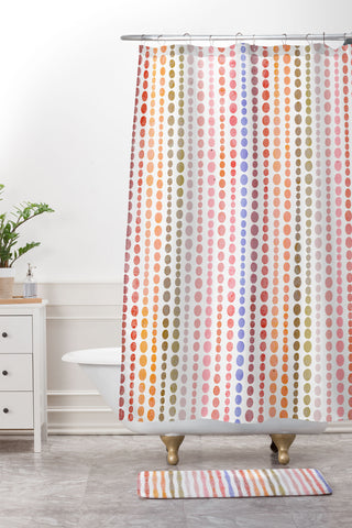 Emanuela Carratoni Modern Polka Dots Shower Curtain And Mat