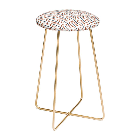 Emanuela Carratoni Modern Rainbow Pattern Counter Stool