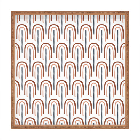 Emanuela Carratoni Modern Rainbow Pattern Square Tray