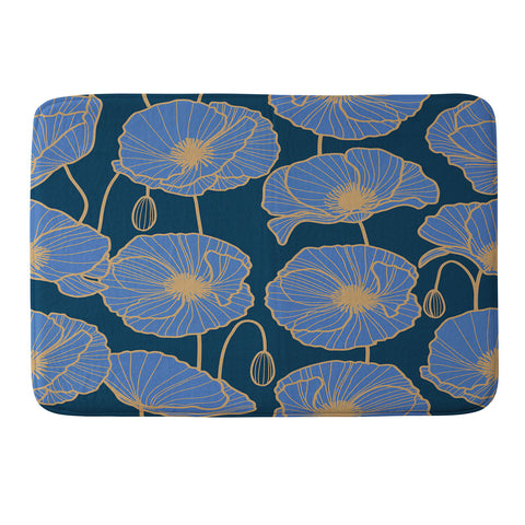 Emanuela Carratoni Moody Blue Garden Memory Foam Bath Mat