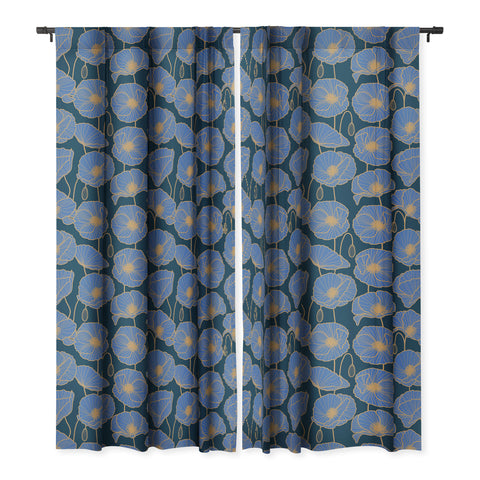 Emanuela Carratoni Moody Blue Garden Blackout Window Curtain