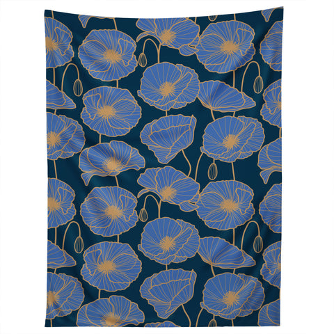 Emanuela Carratoni Moody Blue Garden Tapestry