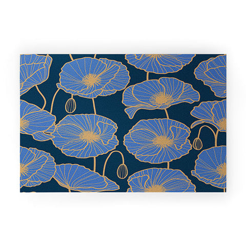 Emanuela Carratoni Moody Blue Garden Welcome Mat