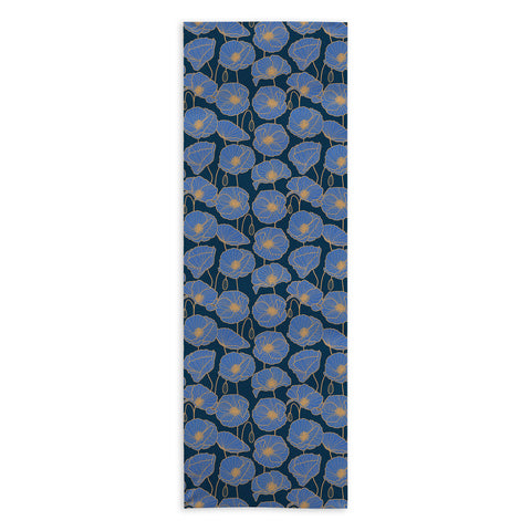 Emanuela Carratoni Moody Blue Garden Yoga Towel