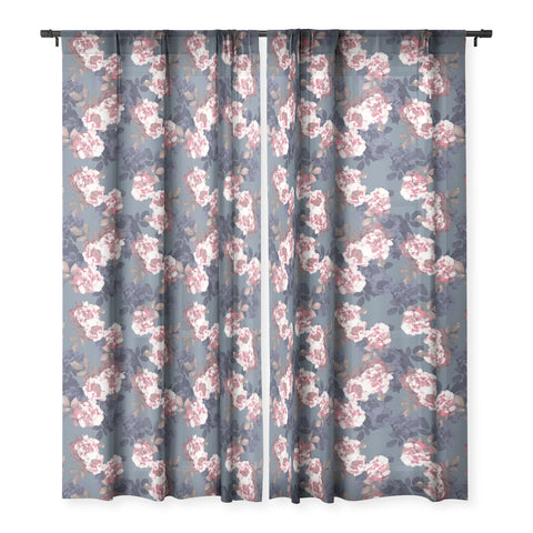 Emanuela Carratoni Moody Florals Sheer Window Curtain