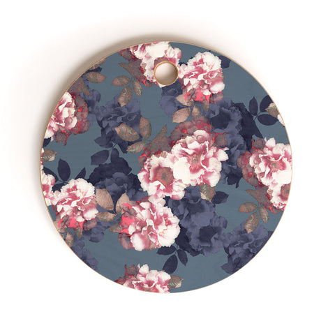 Emanuela Carratoni Moody Florals Cutting Board Round
