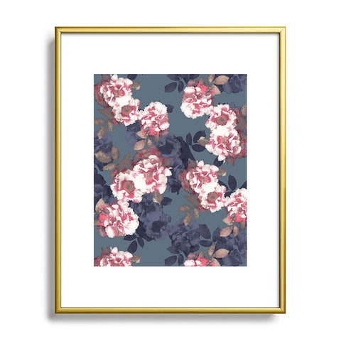 Emanuela Carratoni Moody Florals Metal Framed Art Print
