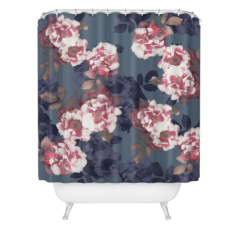 Emanuela Carratoni Moody Florals Shower Curtain