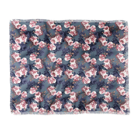 Emanuela Carratoni Moody Florals Throw Blanket