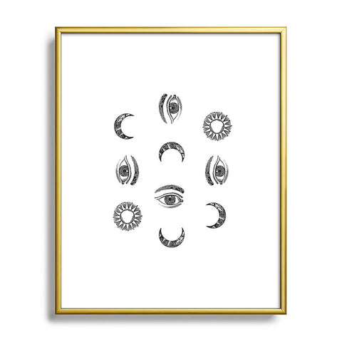 Emanuela Carratoni Moon and Sun Metal Framed Art Print
