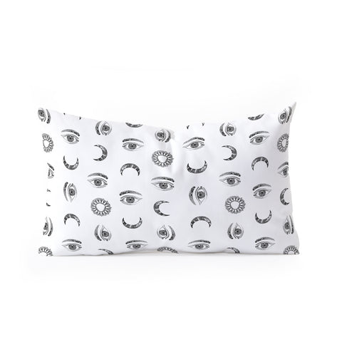 Emanuela Carratoni Moon and Sun Oblong Throw Pillow
