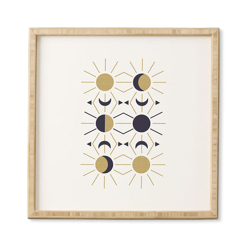 Emanuela Carratoni Moon and Sun on White Framed Wall Art
