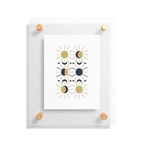 Emanuela Carratoni Moon and Sun on White Floating Acrylic Print
