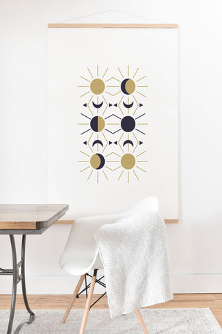 Emanuela Carratoni Moon and Sun on White Art Print And Hanger