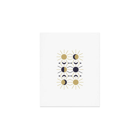 Emanuela Carratoni Moon and Sun on White Art Print