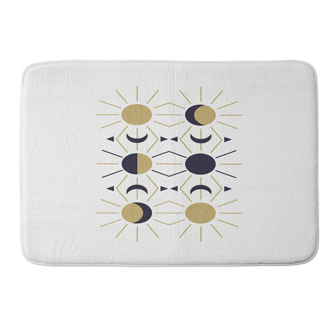 Emanuela Carratoni Moon and Sun on White Memory Foam Bath Mat