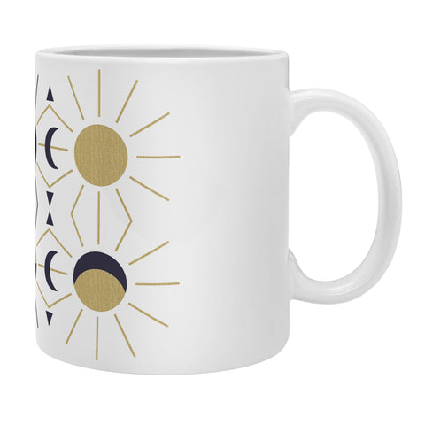 Emanuela Carratoni Moon and Sun on White Coffee Mug