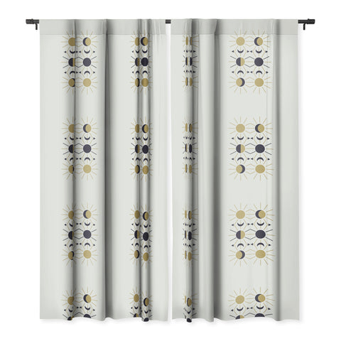 Emanuela Carratoni Moon and Sun on White Blackout Window Curtain