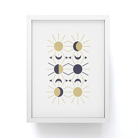Emanuela Carratoni Moon and Sun on White Framed Mini Art Print