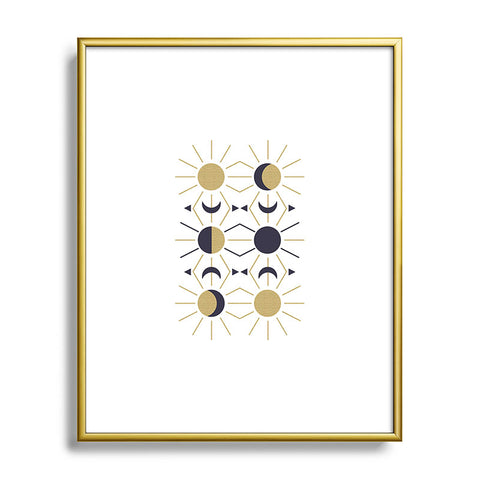 Emanuela Carratoni Moon and Sun on White Metal Framed Art Print